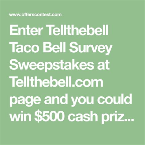 www.tellthebell.co.un|Taco Bell Customer Survey Sweepstakes Winners .